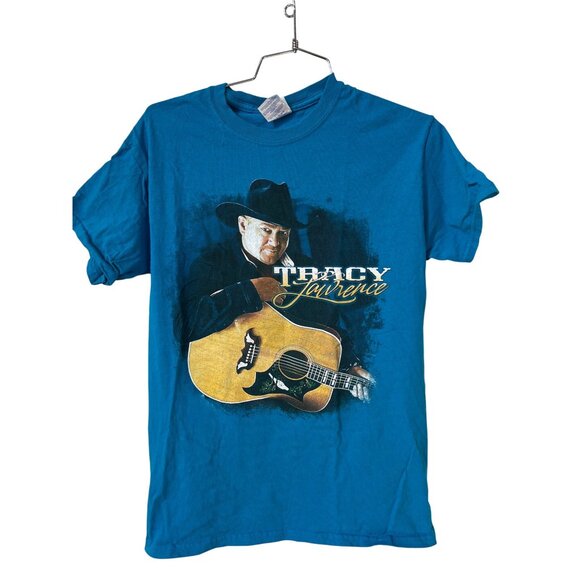 Gildan Tracy Lawrence Concert Tour T Shirt Womens Small Short Sleeve Blue Music - Picture 1 of 7